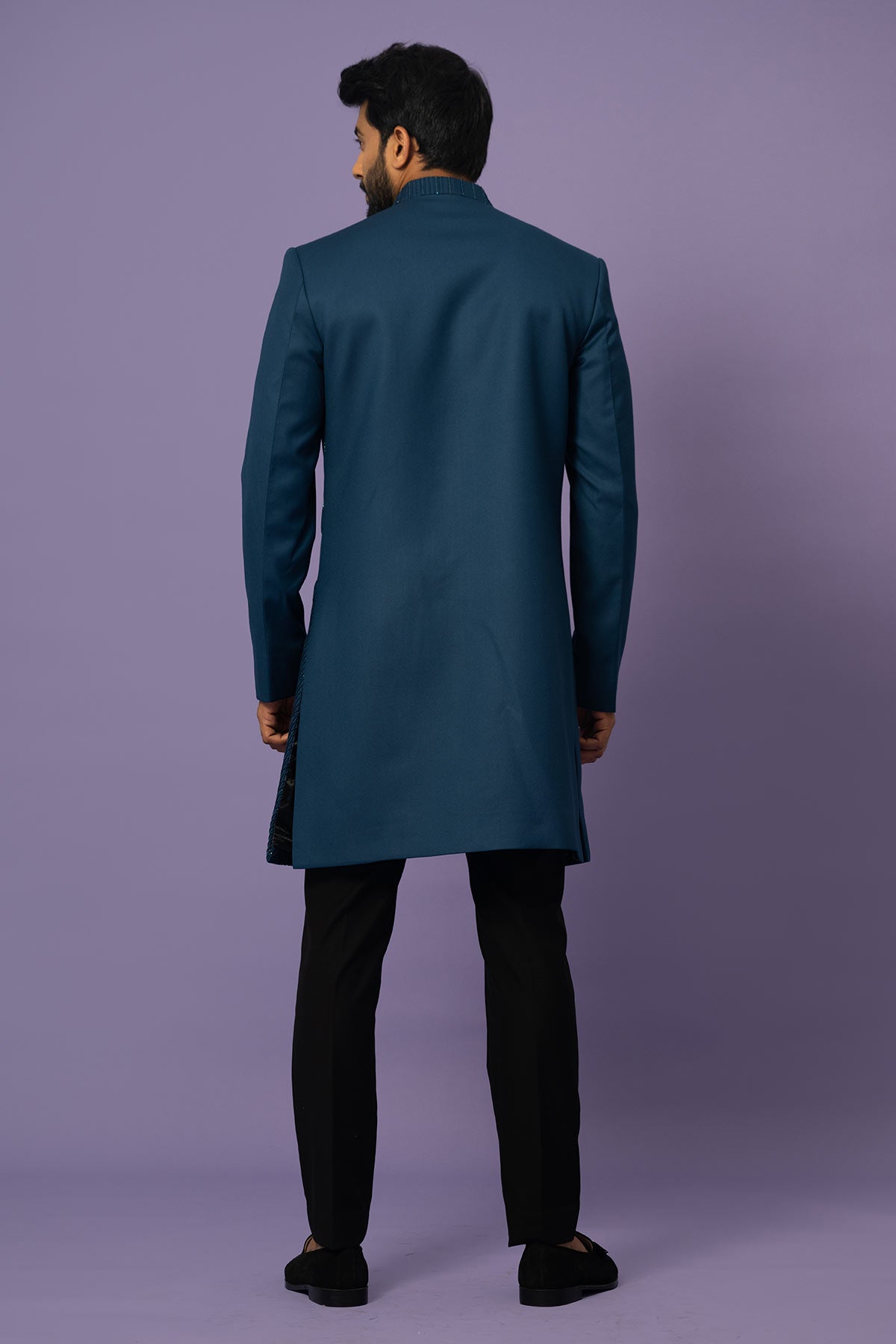 TEAL PINTUCKS ACHKAN SET