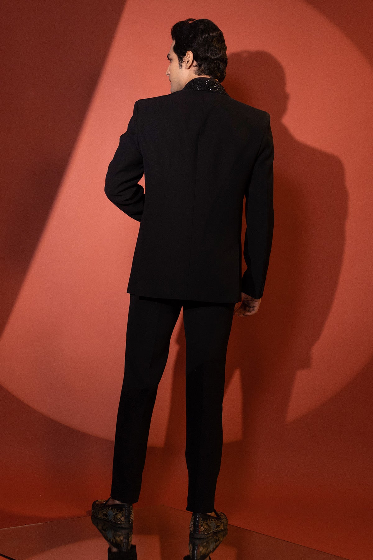 BLACK HALF & HALF LAPEL BLAZER